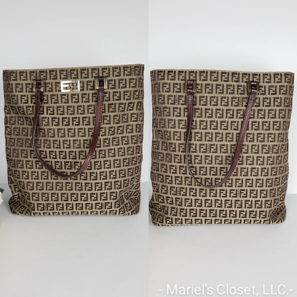 Authentic Fendi Zucca Tote with Dustbag #2711M - Picture 3 of 8